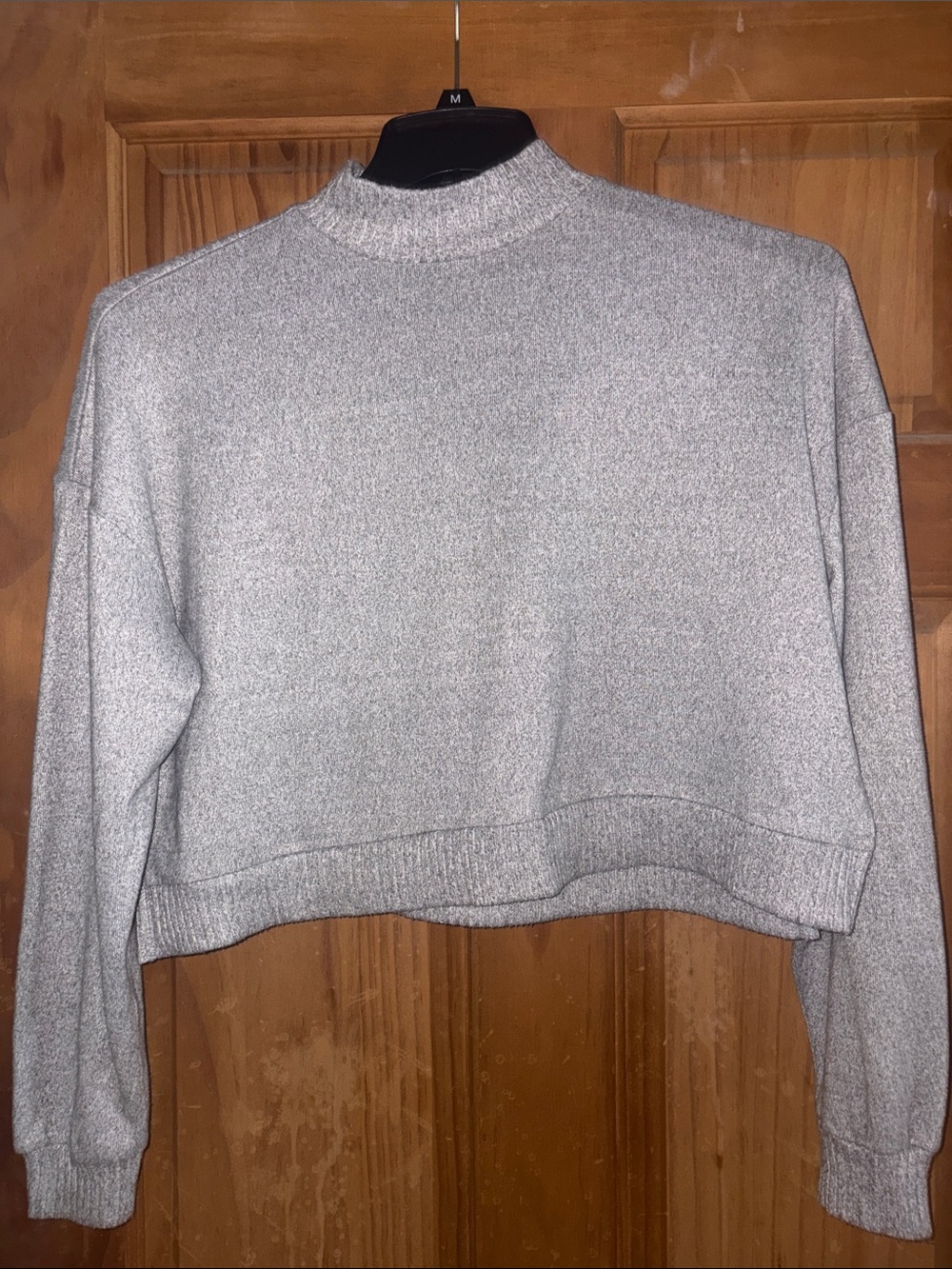 SO Women's Gray Mock Neck Pullover Sweater
